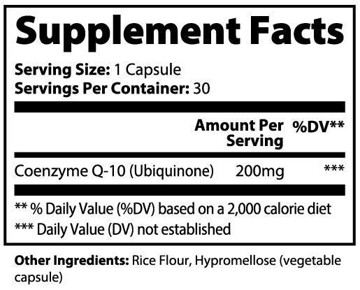 CoQ10 Ubiquinone 200mg | Cellular Energy & Antioxidant Support for Adults 40+