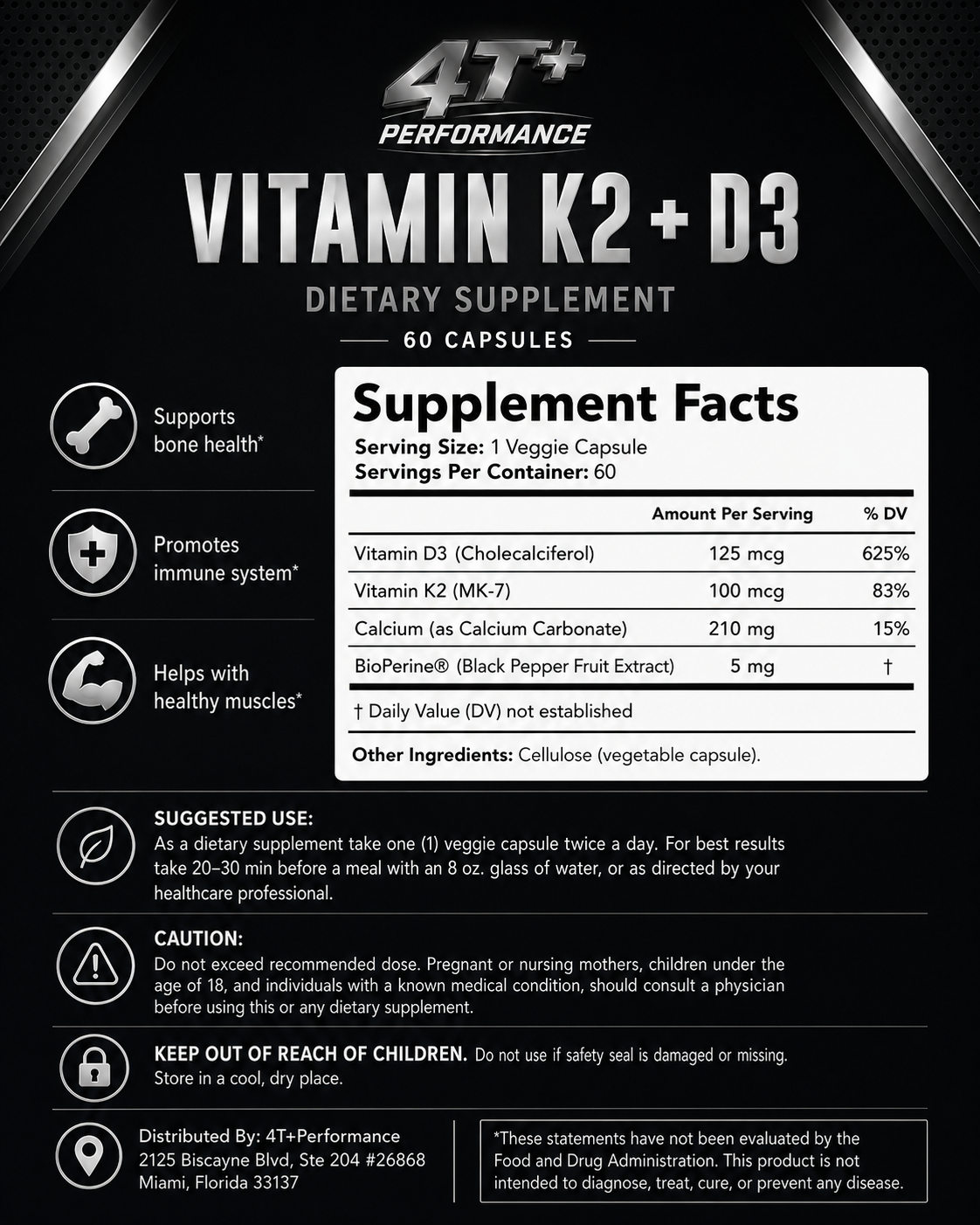 Vitamin D3 + K2 Formula