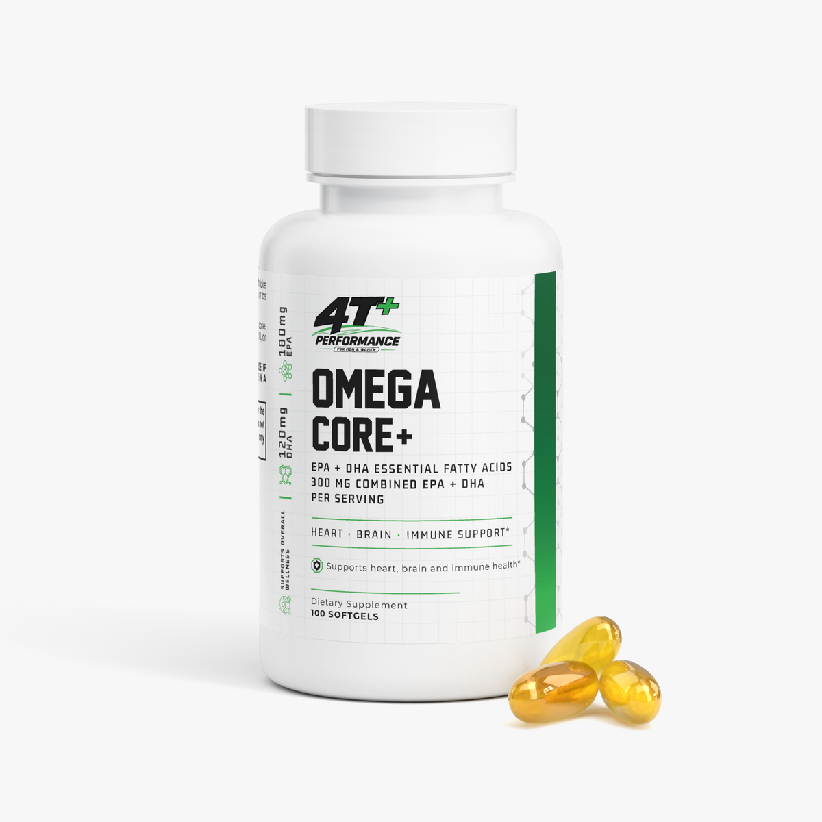 Omega-3 Fish Oil | EPA 180mg + DHA 120mg | Heart, Brain & Vision Support for Adults 40+