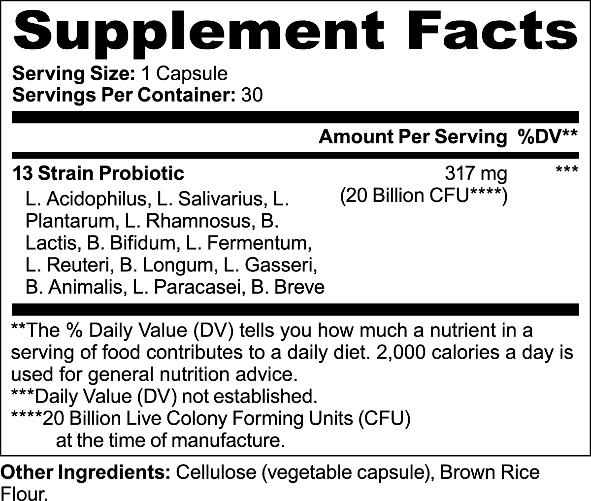 Probiotic 20 Billion CFU Formula