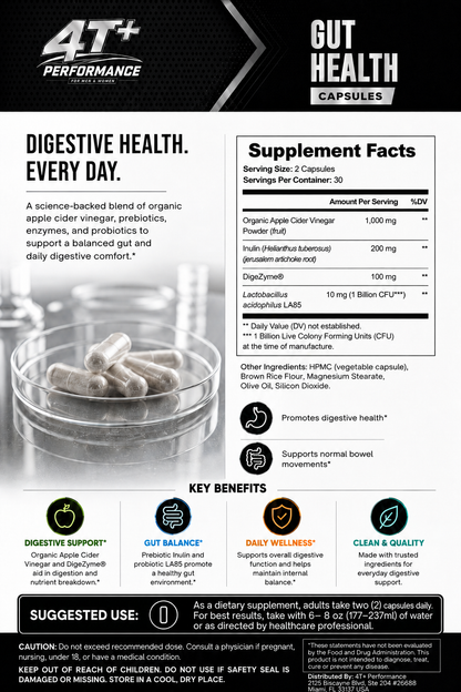 Gut Health Formula | Probiotics, Prebiotics Fiber & Digestive Enzymes for Adults 40+