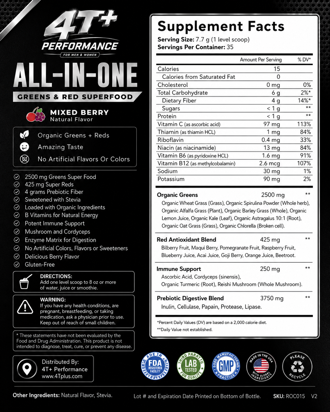 All in One Organic Greens & Reds Blend